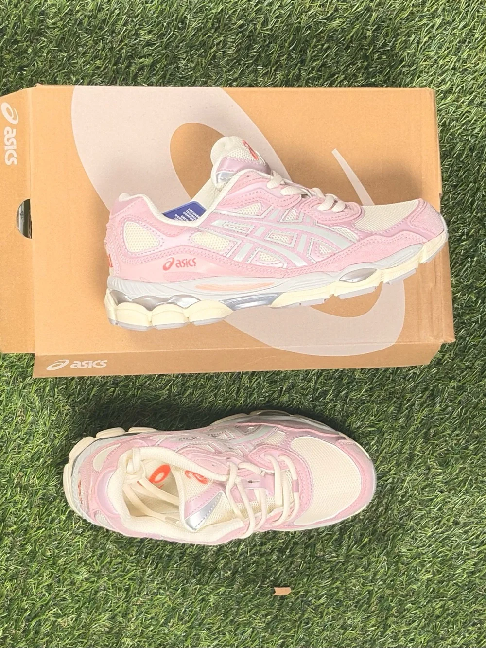 ASICS Women's Pink and Cream Athletic Sneakers